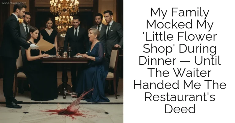 My Family Mocked My 'Little Flower Shop' During Dinner — Until The Waiter Handed Me The Restaurant's Deed