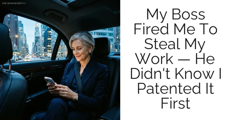 My Boss Fired Me To Steal My Work — He Didn't Know I Patented It First
