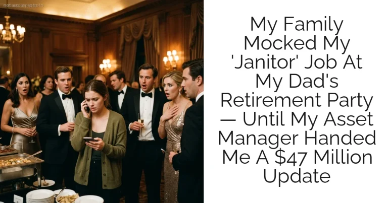My Family Mocked My 'Janitor' Job At My Dad's Retirement Party — Until My Asset Manager Handed Me A $47 Million Update