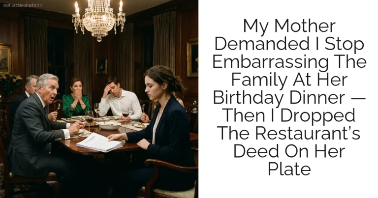 My Mother Demanded I Stop Embarrassing The Family At Her Birthday Dinner — Then I Dropped The Restaurant’s Deed On Her Plate