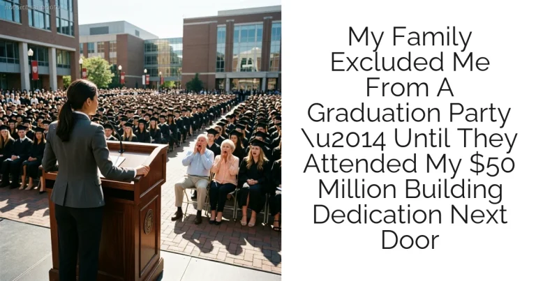 My Family Excluded Me From A Graduation Party u2014 Until They Attended My $50 Million Building Dedication Next Door