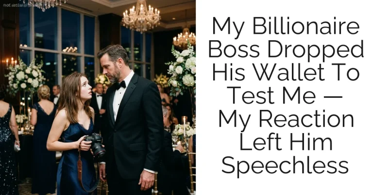 My Billionaire Boss Dropped His Wallet To Test Me — My Reaction Left Him Speechless