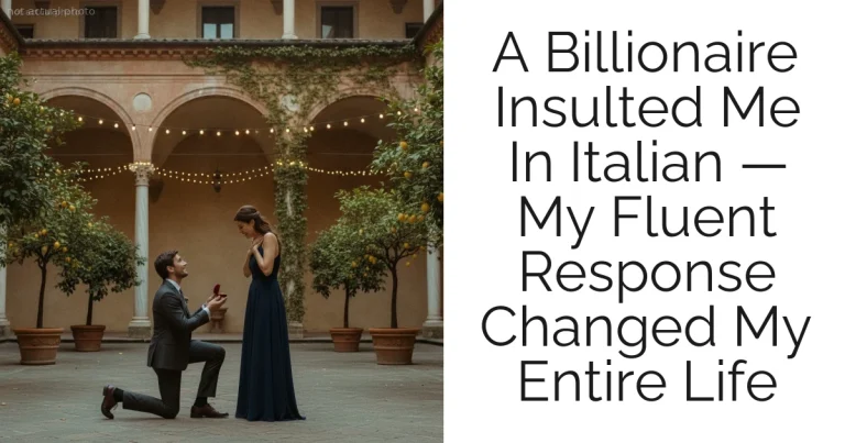 A Billionaire Insulted Me In Italian — My Fluent Response Changed My Entire Life