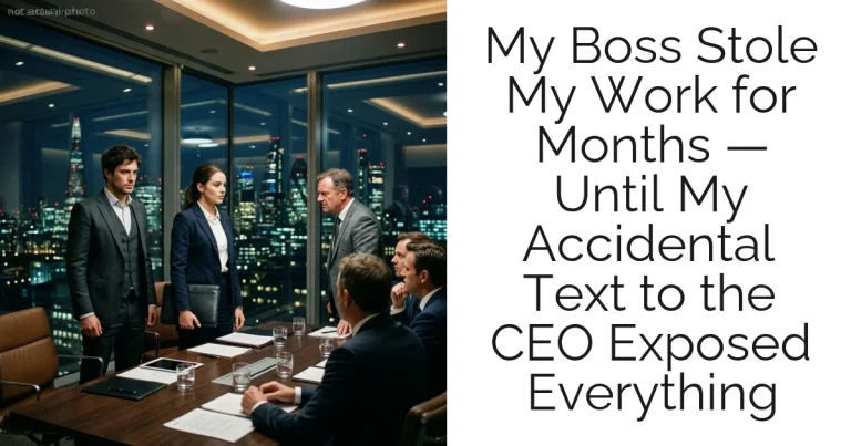 My Boss Stole My Work for Months — Until My Accidental Text to the CEO Exposed Everything
