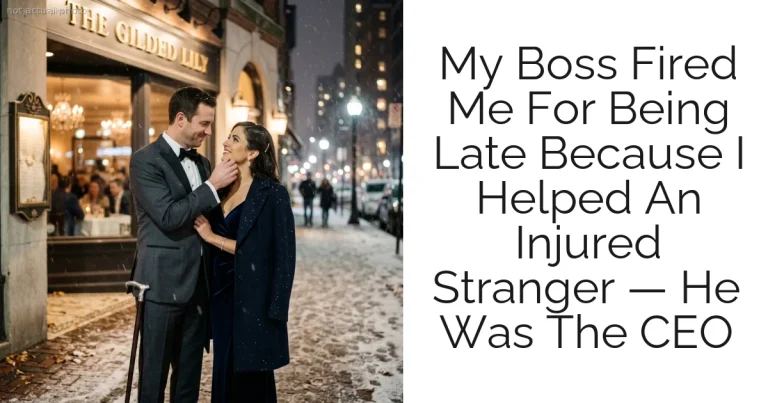 My Boss Fired Me For Being Late Because I Helped An Injured Stranger — He Was The CEO