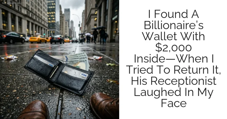 I Found A Billionaire’s Wallet With $2,000 Inside—When I Tried To Return It, His Receptionist Laughed In My Face