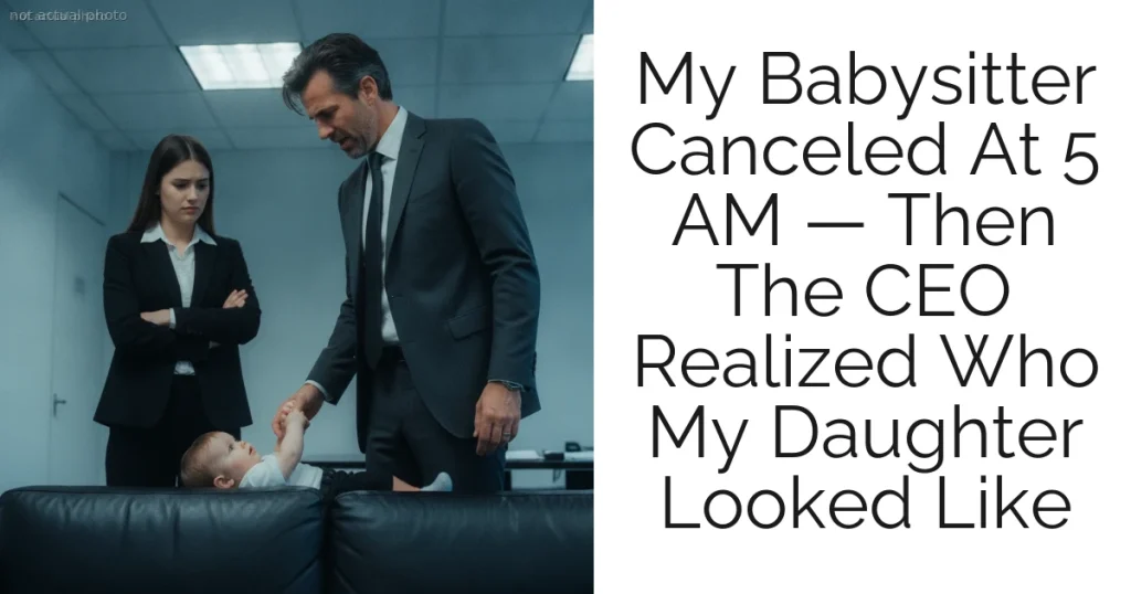My Babysitter Canceled At 5 AM — Then The CEO Realized Who My Daughter Looked Like