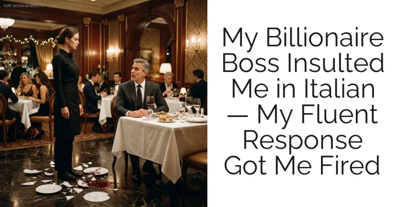 My Billionaire Boss Insulted Me in Italian — My Fluent Response Got Me Fired