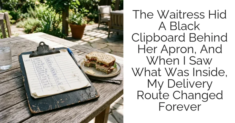 The Waitress Hid A Black Clipboard Behind Her Apron, And When I Saw What Was Inside, My Delivery Route Changed Forever