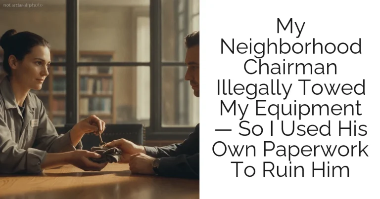 My Neighborhood Chairman Illegally Towed My Equipment — So I Used His Own Paperwork To Ruin Him