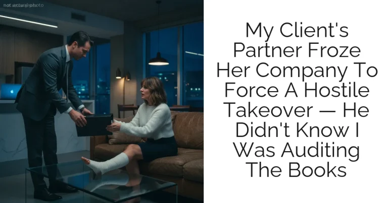 My Client's Partner Froze Her Company To Force A Hostile Takeover — He Didn't Know I Was Auditing The Books