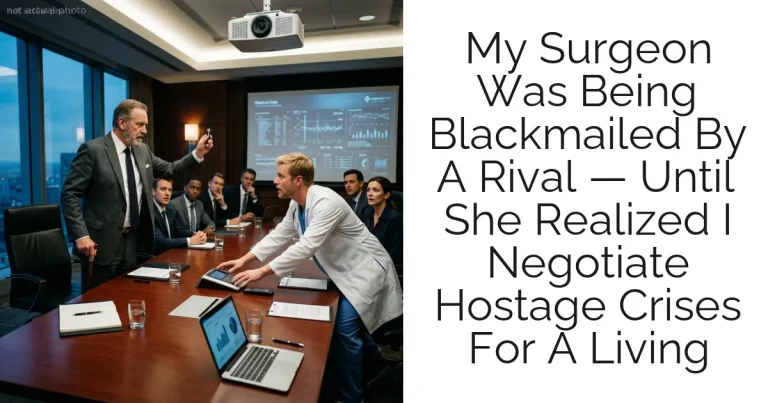 My Surgeon Was Being Blackmailed By A Rival — Until She Realized I Negotiate Hostage Crises For A Living