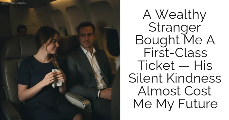 A Wealthy Stranger Bought Me A First-Class Ticket — His Silent Kindness Almost Cost Me My Future
