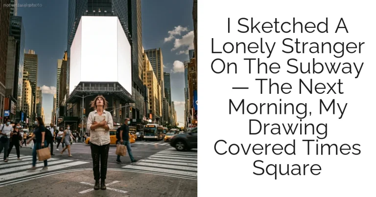I Sketched A Lonely Stranger On The Subway — The Next Morning, My Drawing Covered Times Square