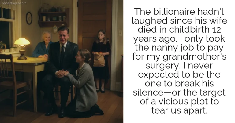 The billionaire hadn't laughed since his wife died in childbirth 12 years ago. I only took the nanny job to pay for my grandmother's surgery. I never expected to be the one to break his silence—or the target of a vicious plot to tear us apart.
