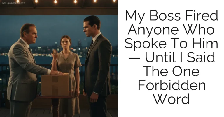 My Boss Fired Anyone Who Spoke To Him — Until I Said The One Forbidden Word