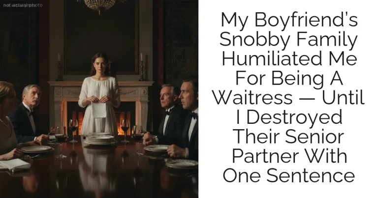 My Boyfriend’s Snobby Family Humiliated Me For Being A Waitress — Until I Destroyed Their Senior Partner With One Sentence