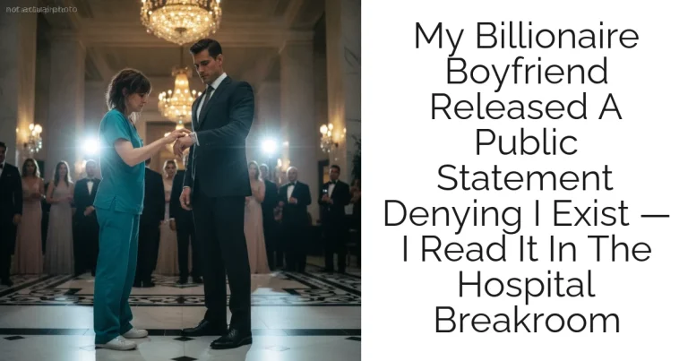 My Billionaire Boyfriend Released A Public Statement Denying I Exist — I Read It In The Hospital Breakroom