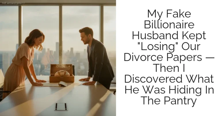 My Fake Billionaire Husband Kept "Losing" Our Divorce Papers — Then I Discovered What He Was Hiding In The Pantry