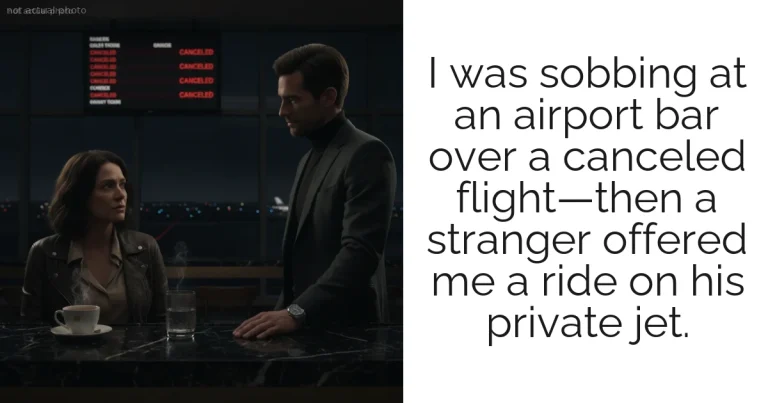I was sobbing at an airport bar over a canceled flight—then a stranger offered me a ride on his private jet.