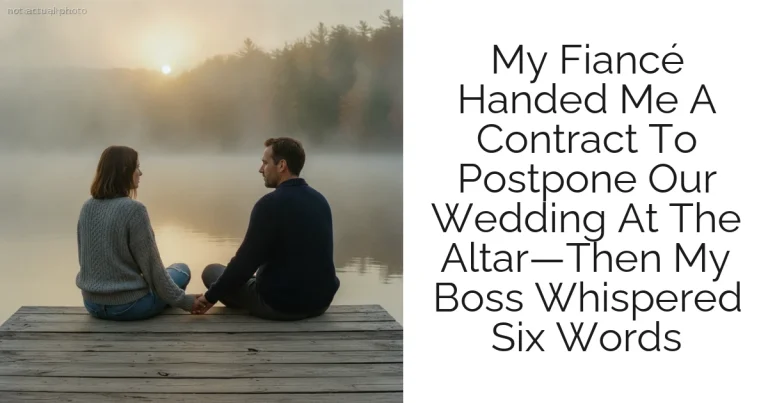 My Fiancé Handed Me A Contract To Postpone Our Wedding At The Altar—Then My Boss Whispered Six Words