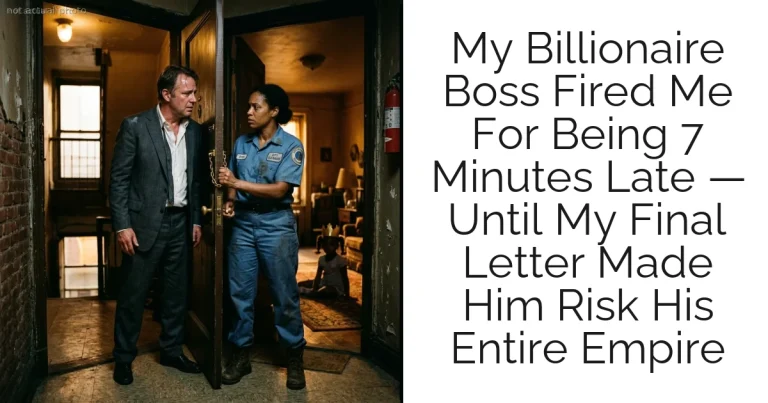 My Billionaire Boss Fired Me For Being 7 Minutes Late — Until My Final Letter Made Him Risk His Entire Empire