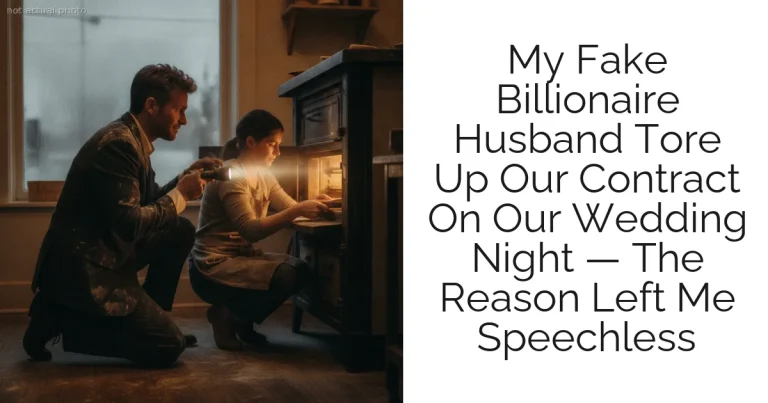 My Fake Billionaire Husband Tore Up Our Contract On Our Wedding Night — The Reason Left Me Speechless