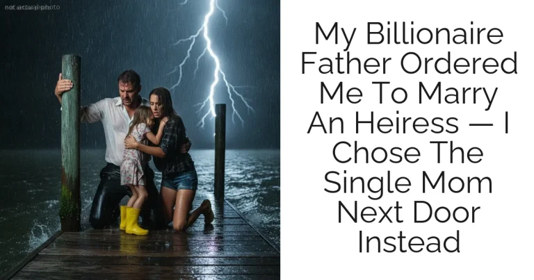 My Billionaire Father Ordered Me To Marry An Heiress — I Chose The Single Mom Next Door Instead