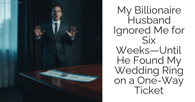 My Billionaire Husband Ignored Me for Six Weeks—Until He Found My Wedding Ring on a One-Way Ticket