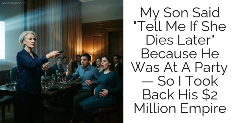 My Son Said "Tell Me If She Dies Later" Because He Was At A Party — So I Took Back His $2 Million Empire