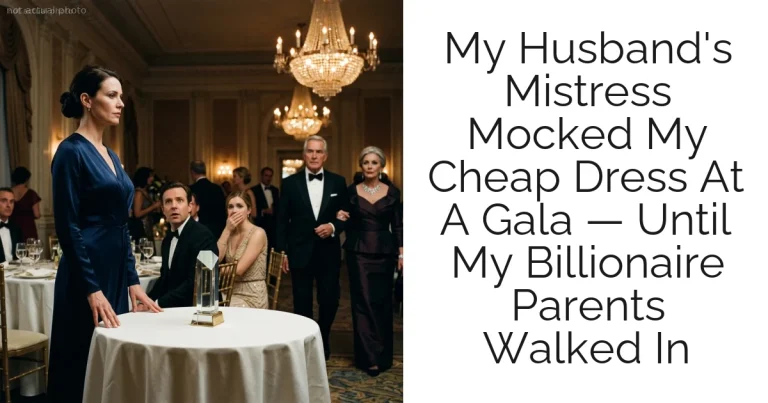 My Husband's Mistress Mocked My Cheap Dress At A Gala — Until My Billionaire Parents Walked In