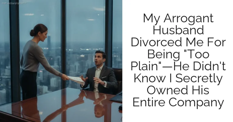 My Arrogant Husband Divorced Me For Being "Too Plain"—He Didn't Know I Secretly Owned His Entire Company