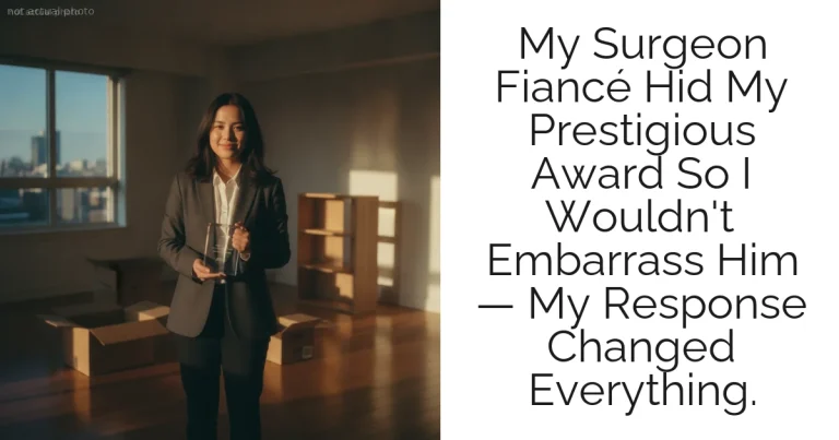 My Surgeon Fiancé Hid My Prestigious Award So I Wouldn't Embarrass Him — My Response Changed Everything.