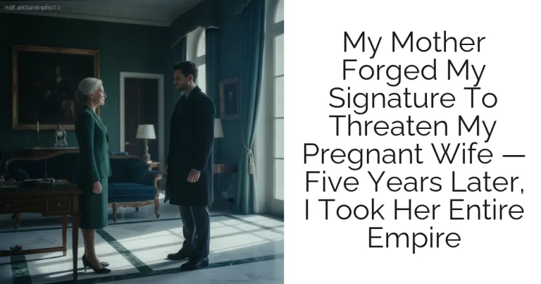 My Mother Forged My Signature To Threaten My Pregnant Wife — Five Years Later, I Took Her Entire Empire