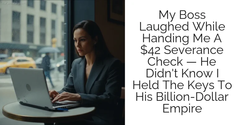 My Boss Laughed While Handing Me A $42 Severance Check — He Didn't Know I Held The Keys To His Billion-Dollar Empire