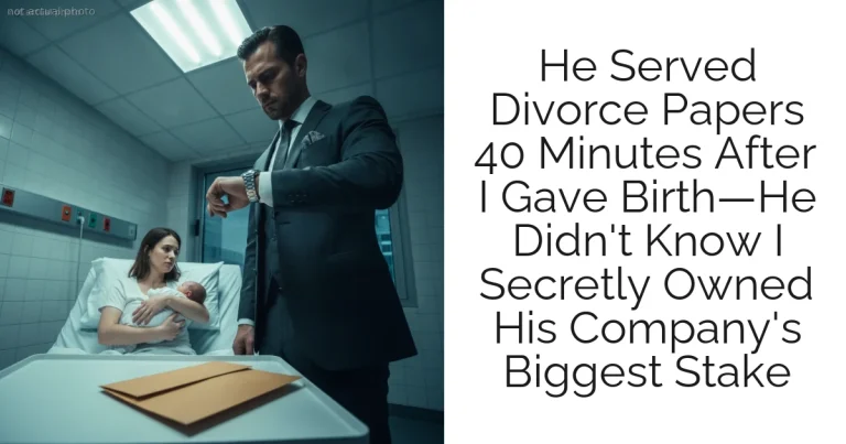 He Served Divorce Papers 40 Minutes After I Gave Birth—He Didn't Know I Secretly Owned His Company's Biggest Stake