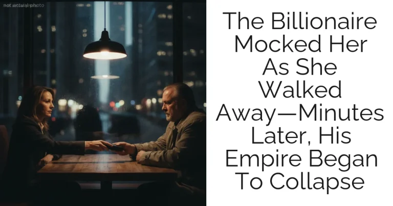 The Billionaire Mocked Her As She Walked Away—Minutes Later, His Empire Began To Collapse