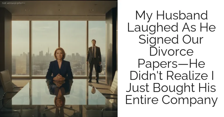 My Husband Laughed As He Signed Our Divorce Papers—He Didn't Realize I Just Bought His Entire Company