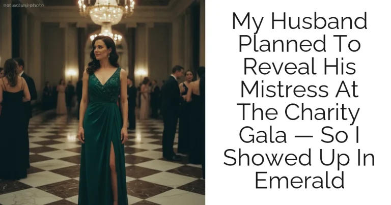 My Husband Planned To Reveal His Mistress At The Charity Gala — So I Showed Up In Emerald