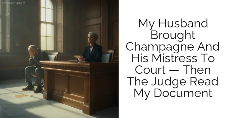 My Husband Brought Champagne And His Mistress To Court — Then The Judge Read My Document
