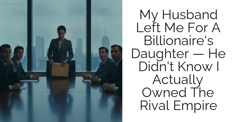 My Husband Left Me For A Billionaire's Daughter — He Didn't Know I Actually Owned The Rival Empire
