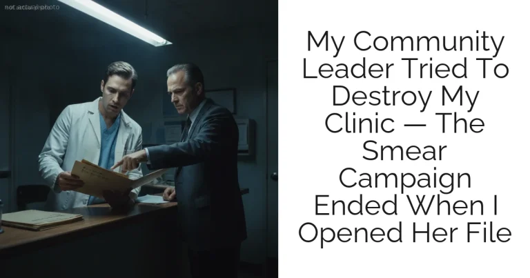 My Community Leader Tried To Destroy My Clinic — The Smear Campaign Ended When I Opened Her File
