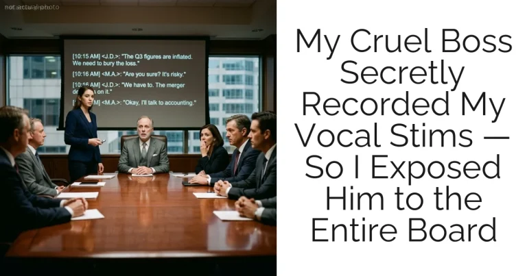 My Cruel Boss Secretly Recorded My Vocal Stims — So I Exposed Him to the Entire Board