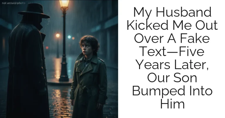 My Husband Kicked Me Out Over A Fake Text—Five Years Later, Our Son Bumped Into Him