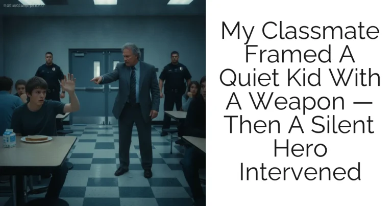My Classmate Framed A Quiet Kid With A Weapon — Then A Silent Hero Intervened