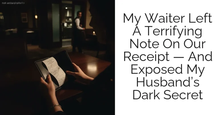 My Waiter Left A Terrifying Note On Our Receipt — And Exposed My Husband’s Dark Secret