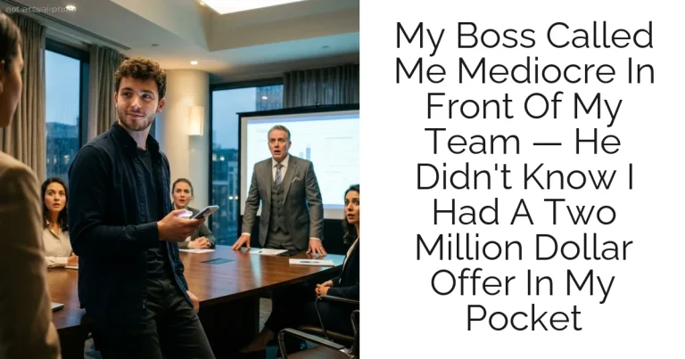 My Boss Called Me Mediocre In Front Of My Team — He Didn't Know I Had A Two Million Dollar Offer In My Pocket