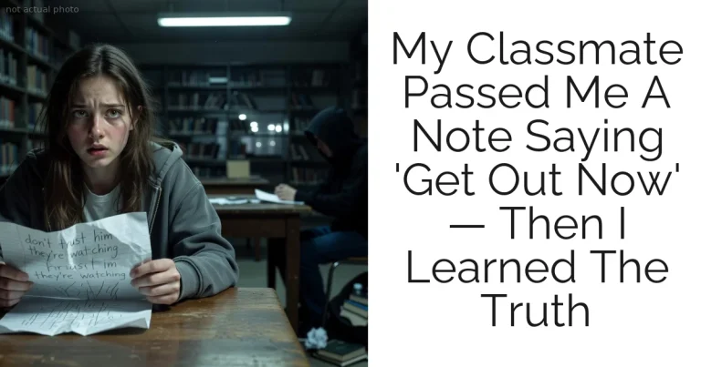 My Classmate Passed Me A Note Saying 'Get Out Now' — Then I Learned The Truth