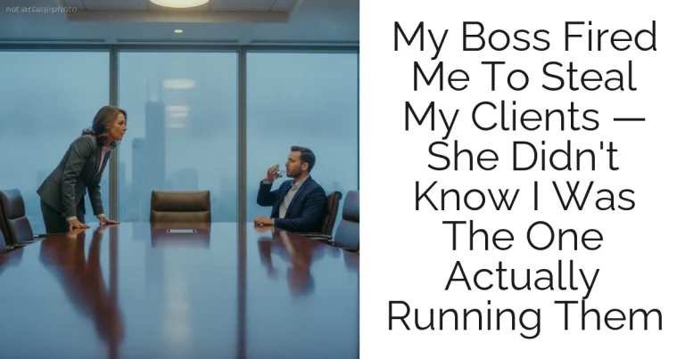 My Boss Fired Me To Steal My Clients — She Didn't Know I Was The One Actually Running Them