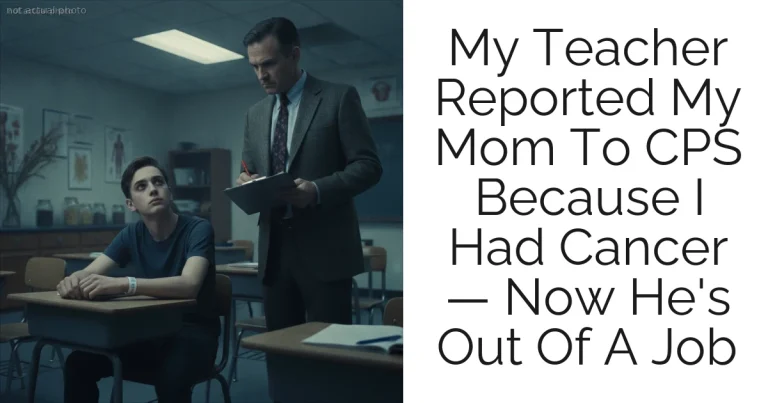 My Teacher Reported My Mom To CPS Because I Had Cancer — Now He's Out Of A Job